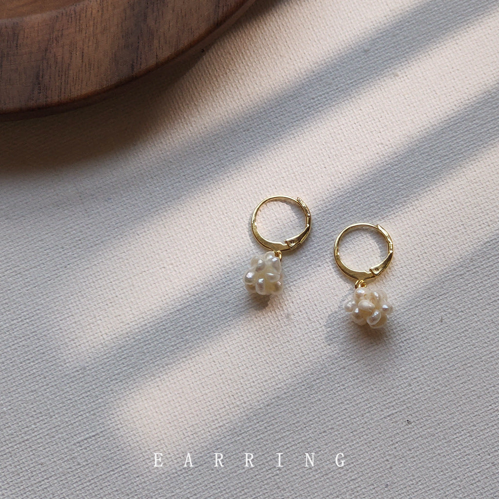 Pearl Dangle Leverback Earrings