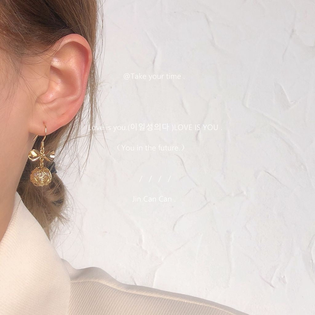 Crystal Golden Bow Earrings