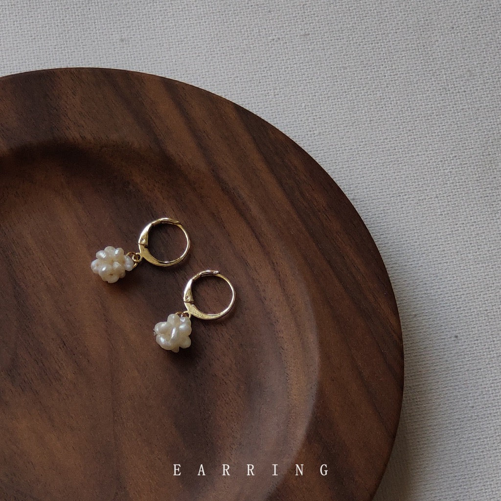 Pearl Dangle Leverback Earrings