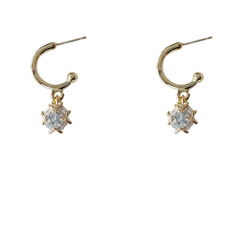 Potala Palace Dangle C Hoop Earrings