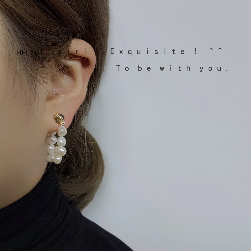 Magnetic Pearl Hoop Earing