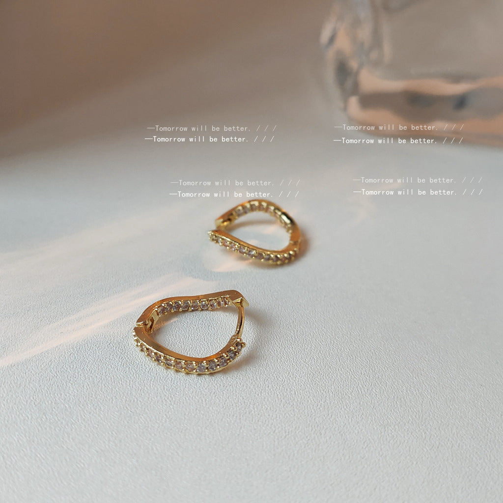 Zircon Classic Hoop Earrings